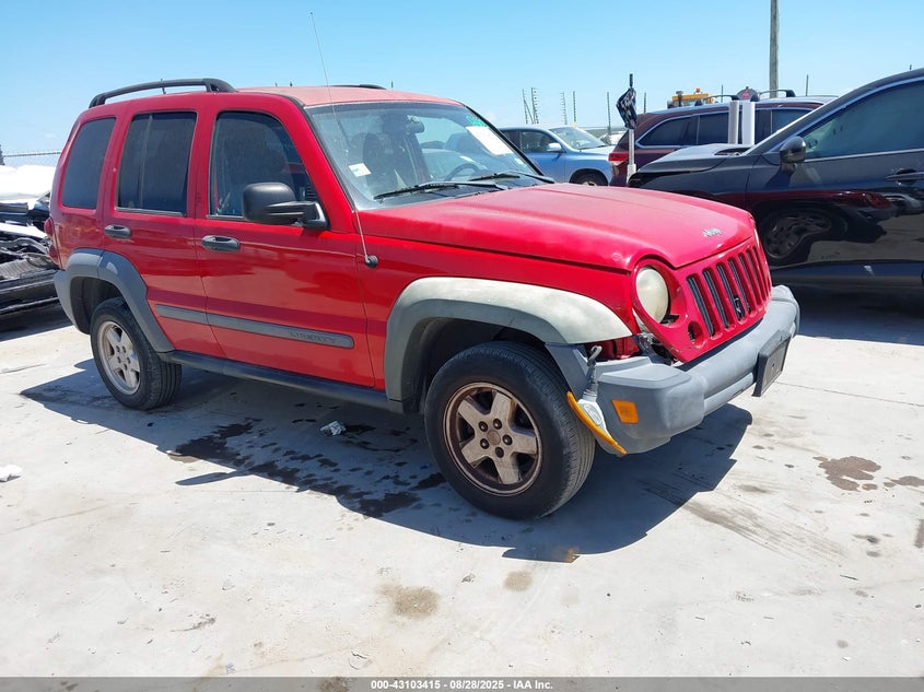 2005 Jeep Liberty Sport red other gasoline 1J4GK48K55W517217 photo #1