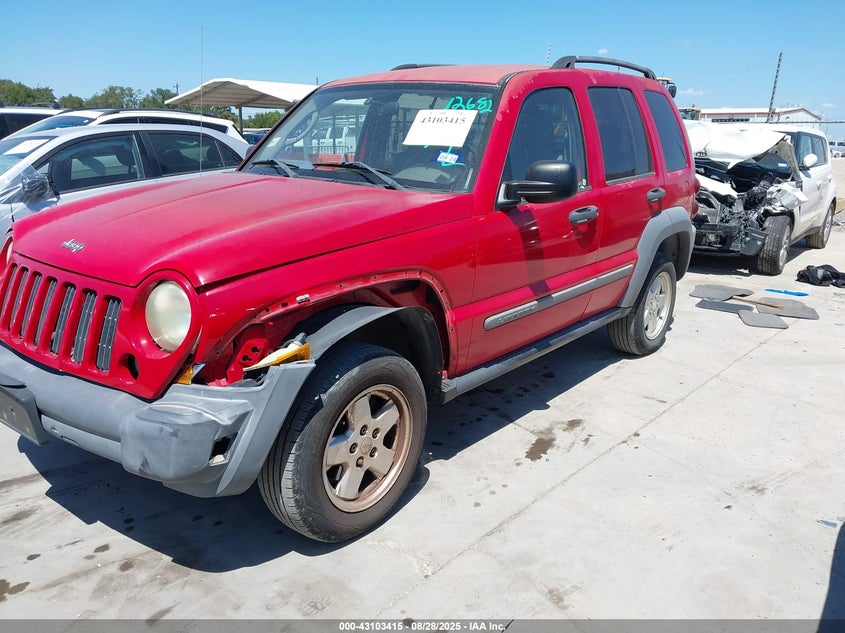 2005 Jeep Liberty Sport red other gasoline 1J4GK48K55W517217 photo #3