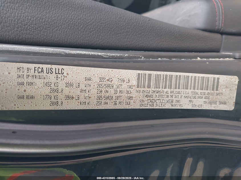 2018 DODGE DURANGO R/T RWD - 1C4SDHCT3JC114530