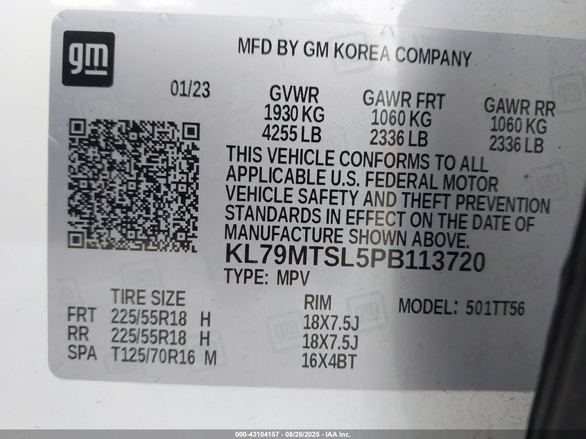 KL79MTSL5PB113720 2023 CHEVROLET TRAILBLAZER photo no. 9