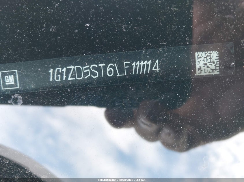 2020 Chevrolet Malibu Fwd Lt VIN: 1G1ZD5ST6LF111114 Lot: 43104185