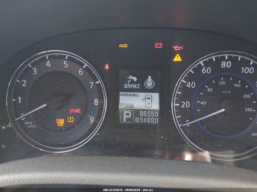 2012 Infiniti G37X VIN: JN1CV6ELXCM472842 Lot: 43104816