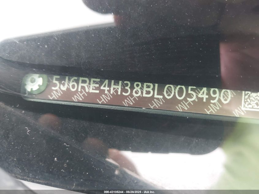 2011 Honda Cr-V Lx VIN: 5J6RE4H38BL005490 Lot: 43105244