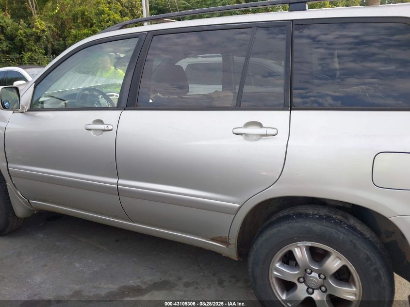 2005 Toyota Highlander V6 VIN: JTEEP21A350095354 Lot: 43105306