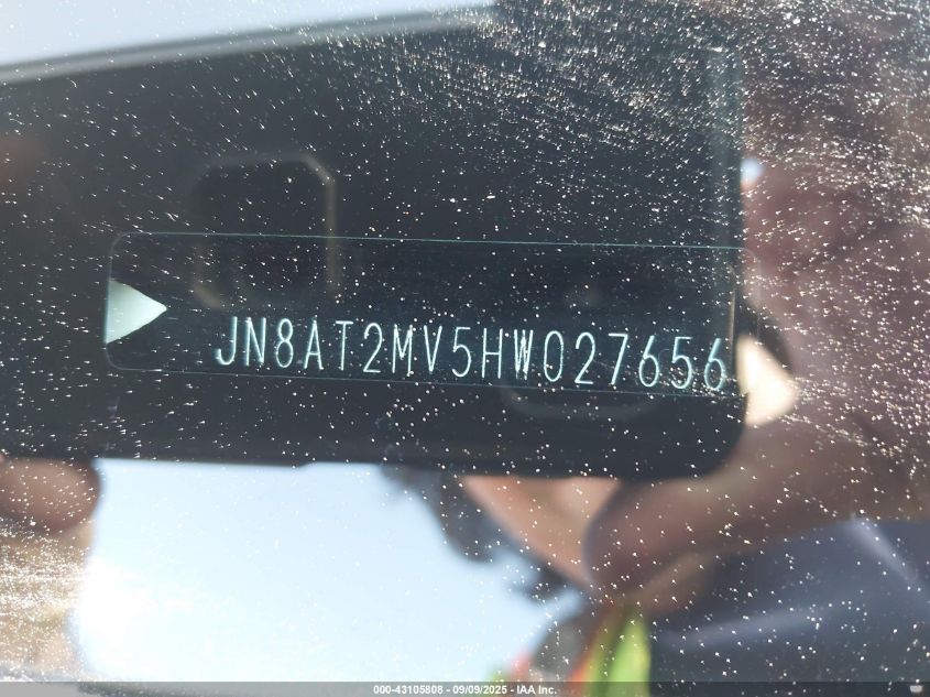 2017 Nissan Rogue S VIN: JN8AT2MV5HW027656 Lot: 43105808