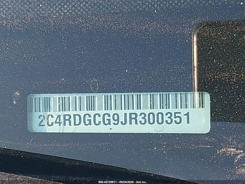 2018 Dodge Grand Caravan Sxt VIN: 2C4RDGCG9JR300351 Lot: 43105911