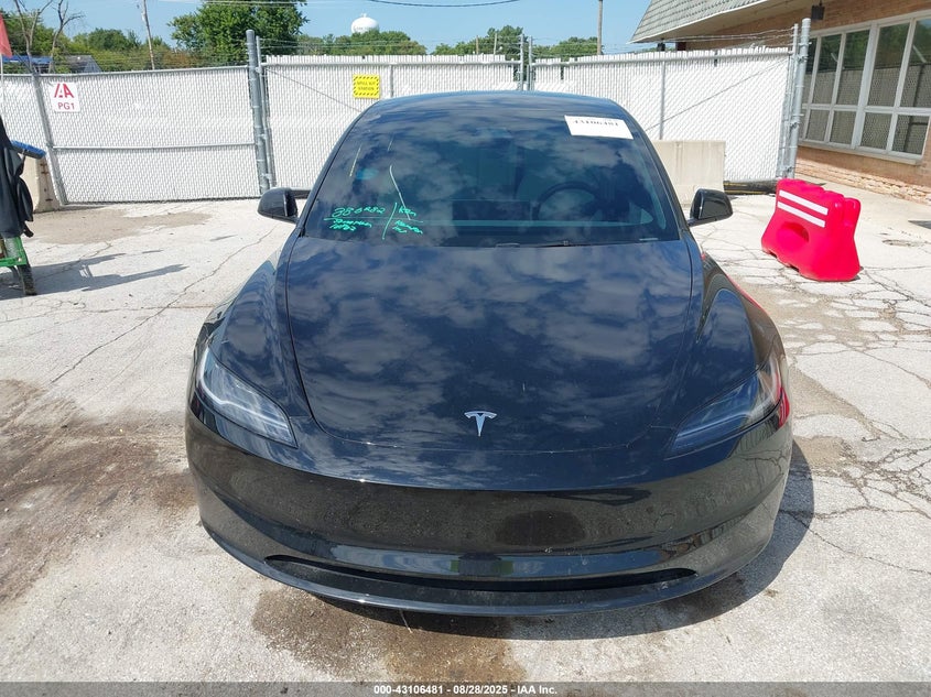 2025 Tesla Model 3 Long Range All-Wheel Drive VIN: 5YJ3E1EBXSF886282 Lot: 43106481