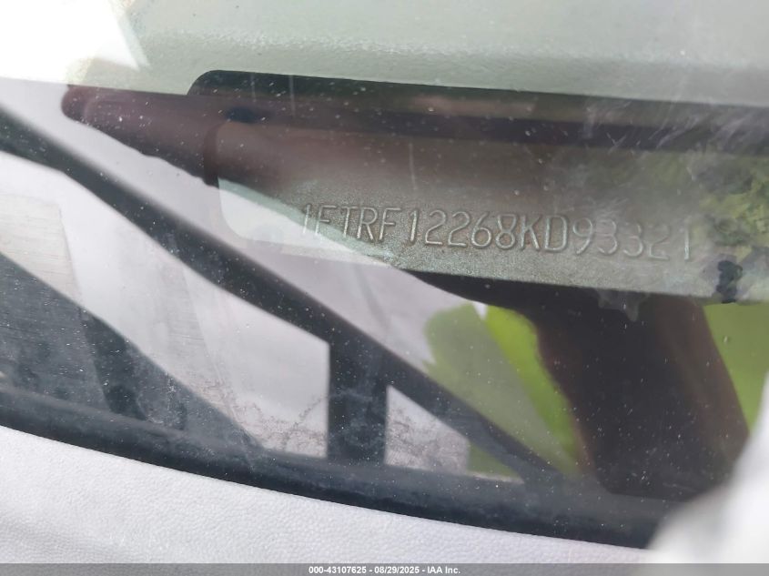 2008 Ford F-150 Stx/Xl/Xlt VIN: 1FTRF12288KB62758 Lot: 43107625