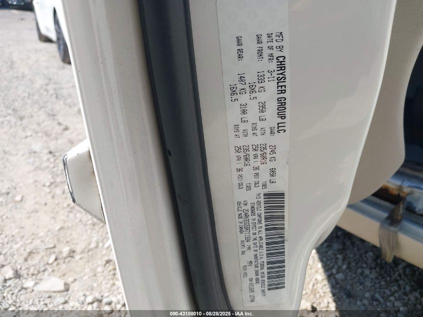 2011 Dodge Grand Caravan Mainstreet VIN: 2D4RN3DG5BR711934 Lot: 43108010