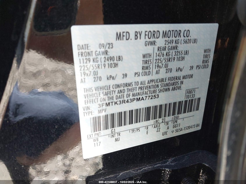 2023 FORD MUSTANG MACH-E PREMIUM - 3FMTK3R43PMA77253