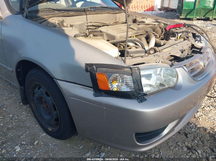 2002 Toyota Corolla Le VIN: 2T1BR12E82C580393 Lot: 43109024