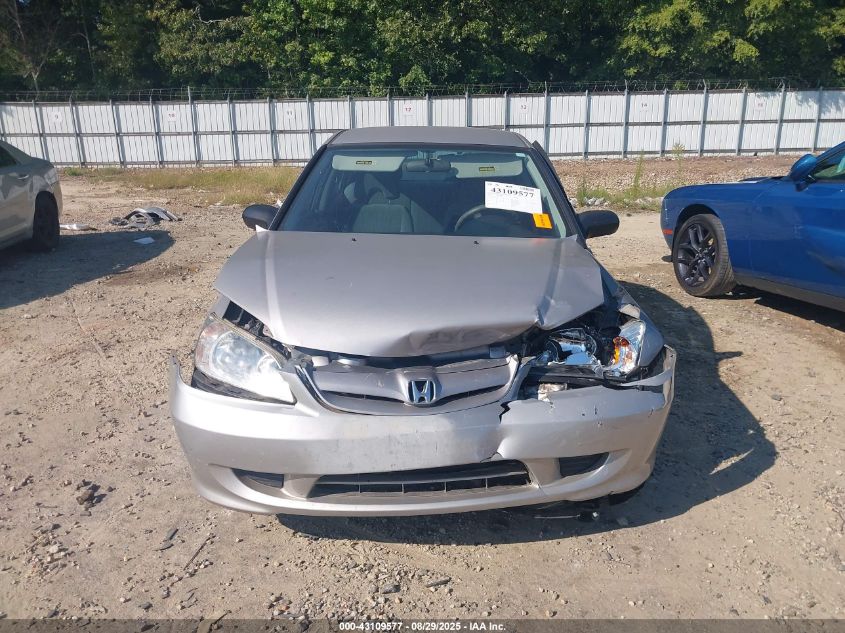 2005 Honda Civic Lx VIN: 2HGES16565H579170 Lot: 43109577