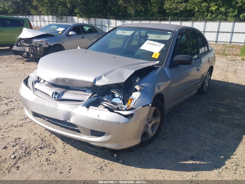 2005 Honda Civic Lx VIN: 2HGES16565H579170 Lot: 43109577