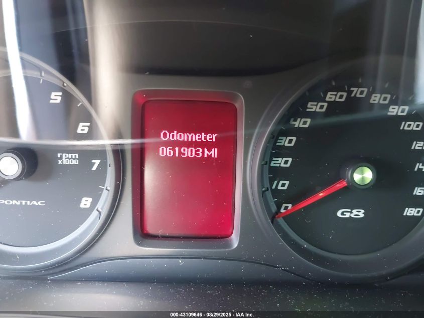 2009 Pontiac G8 VIN: 6G2ER57709L165576 Lot: 43109646
