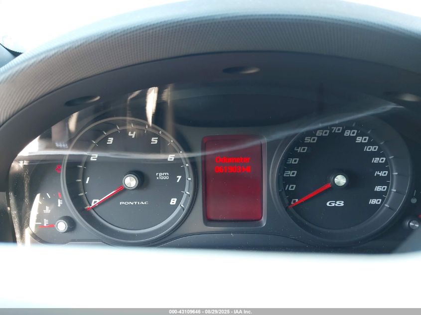 2009 Pontiac G8 VIN: 6G2ER57709L165576 Lot: 43109646