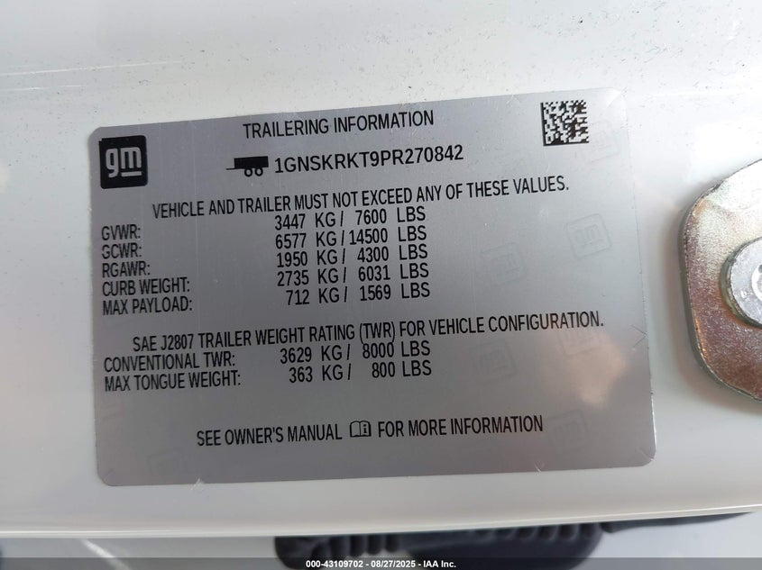 2023 CHEVROLET TAHOE 4WD RST - 1GNSKRKT9PR270842