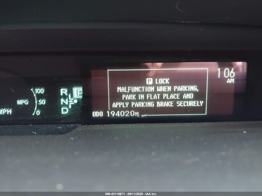 2013 Toyota Prius Two VIN: JTDKN3DU4D5631299 Lot: 43110671