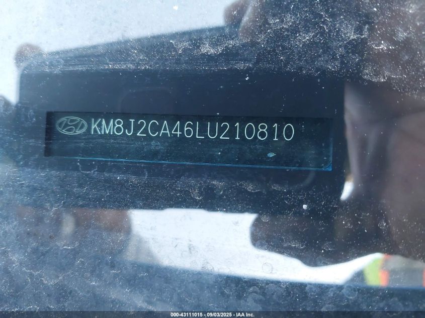 2020 Hyundai Tucson Se VIN: KM8J2CA46LU210810 Lot: 43111015