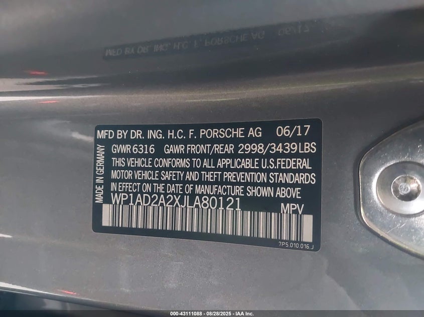 2018 PORSCHE CAYENNE GTS WP1AD2A2XJLA80121