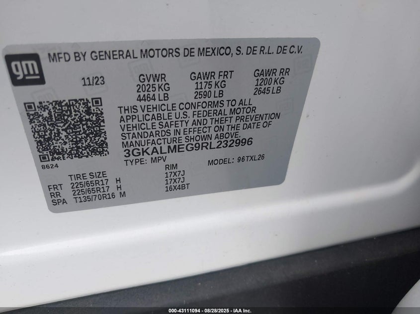 2024 GMC TERRAIN FWD SLE - 3GKALMEG9RL232996