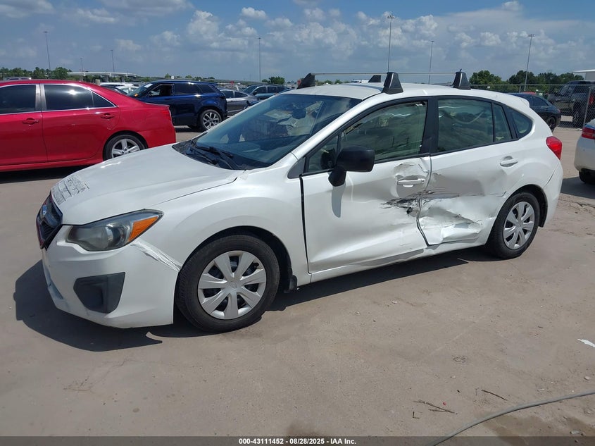 Vin: jf1gpaa68ch238418, lot: 43605745, subaru impreza 2.0i 20122