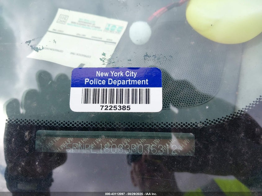 2003 Honda Odyssey Ex-L VIN: 5FNRL18033B076312 Lot: 43112097