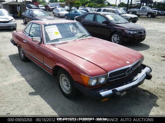 VIN: 10704412037710 MERCEDES BENZ 450SL 1977 MAROON Photo 1