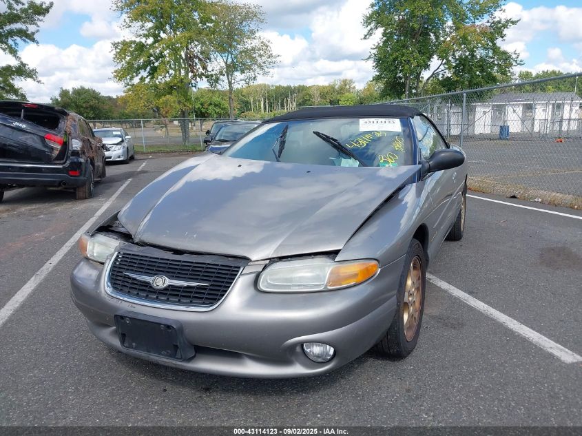 1999 Chrysler Sebring Jxi grey cabrio gasoline 3C3EL55H5XT599519 photo #3