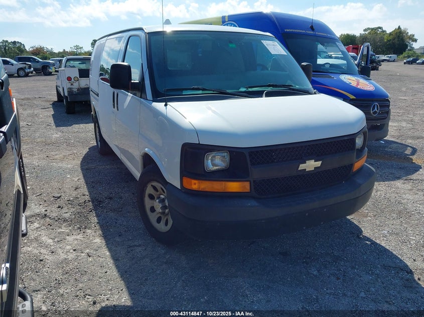 2013 Chevrolet Express 1500 Work Van white van gasoline 1GCSGAFXXD1178979 photo #1