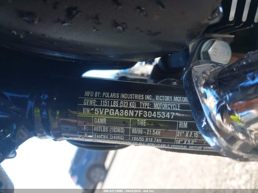 2015 VICTORY MOTORCYCLES VEGAS 8-BALL - 5VPGA36N7F3045347