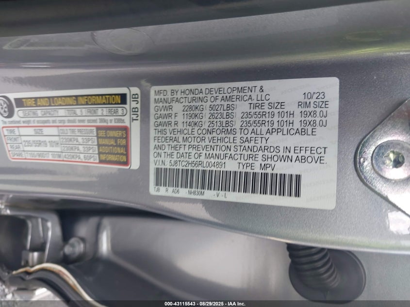 5J8TC2H56RL004891 2024 ACURA RDX photo no. 9