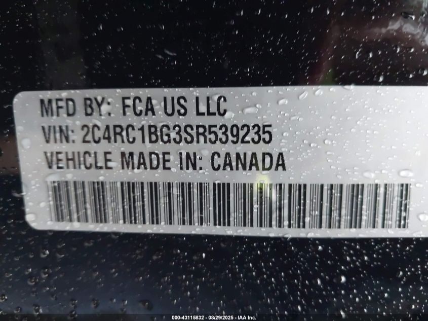 2025 Chrysler Pacifica - 2C4RC1BG3SR539235