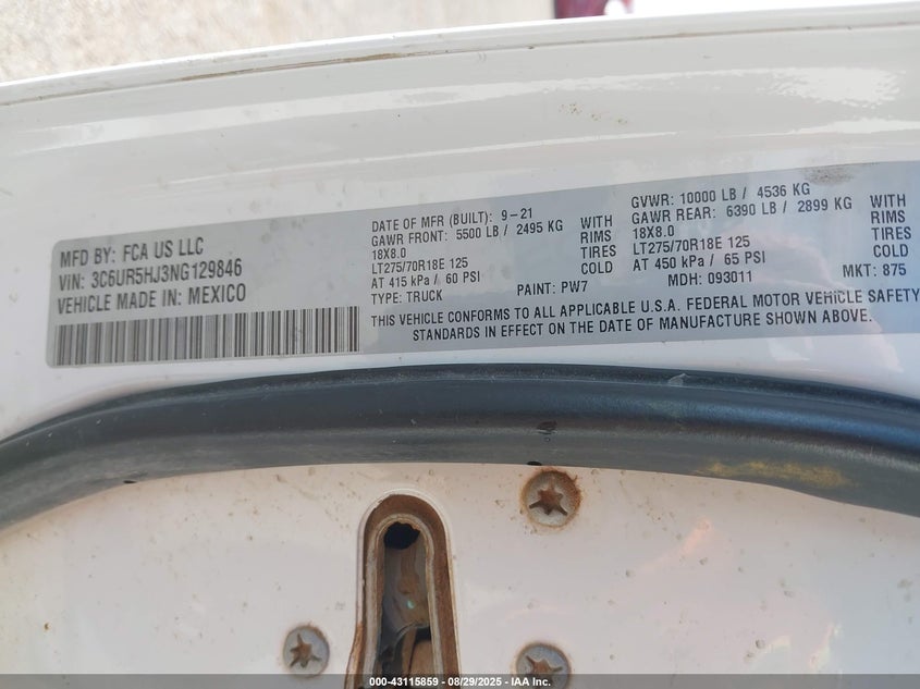 2022 RAM 2500 TRADESMAN  4X4 8' BOX - 3C6UR5HJ3NG129846