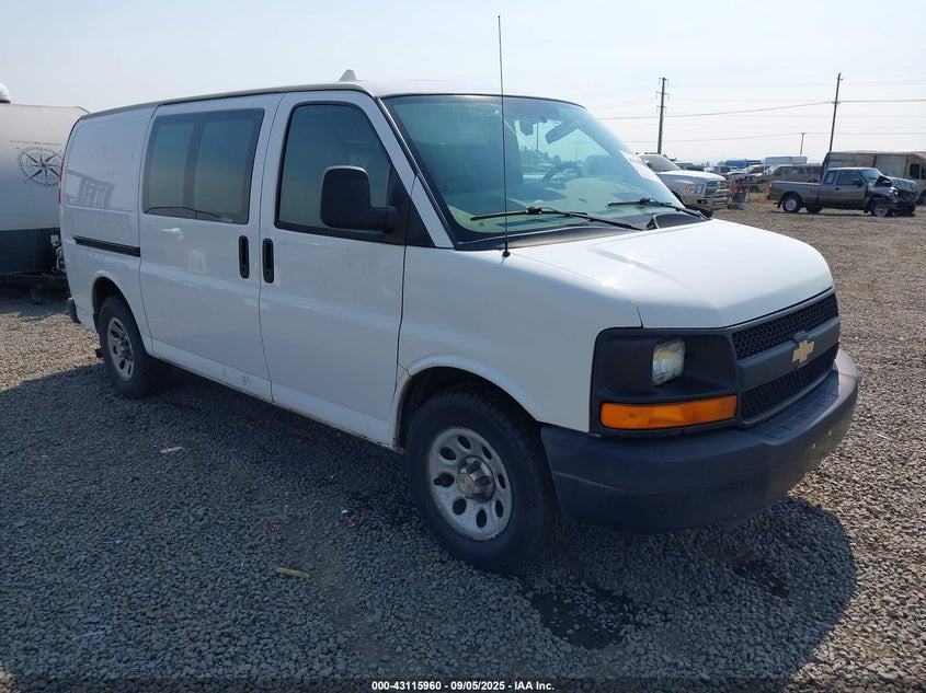 2013 Chevrolet Express 1500 Work Van white van gasoline 1GCSGAFX0D1160359 photo #1