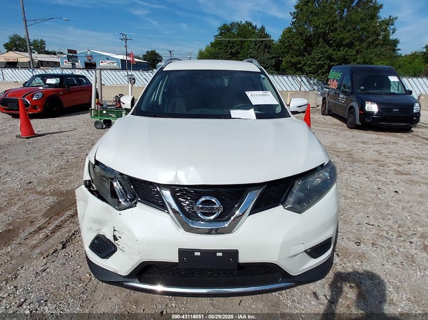2016 Nissan Rogue Sv VIN: KNMAT2MV8GP692104 Lot: 43116051