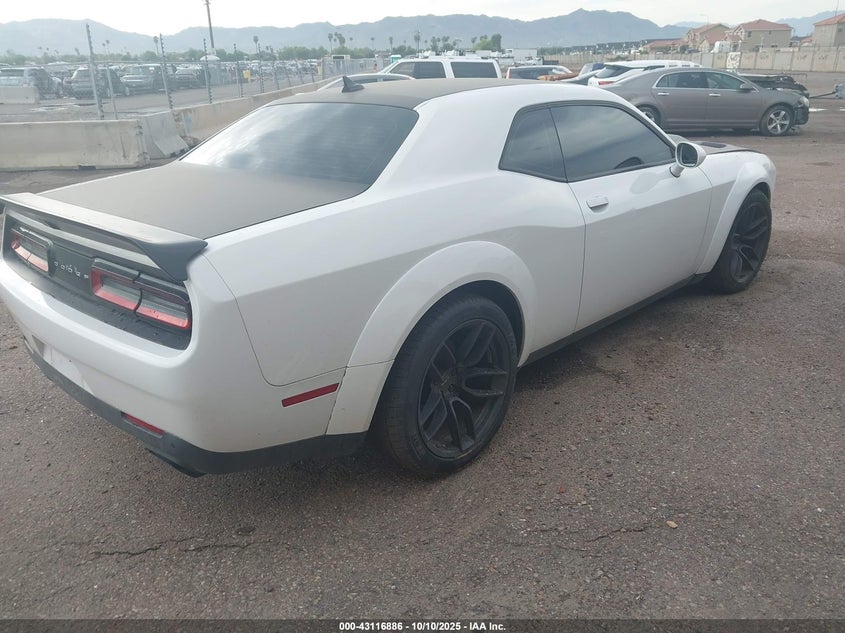Vin: 2c3cdzc96jh138272, lot: 43611196, dodge challenger srt hellcat widebody 20184