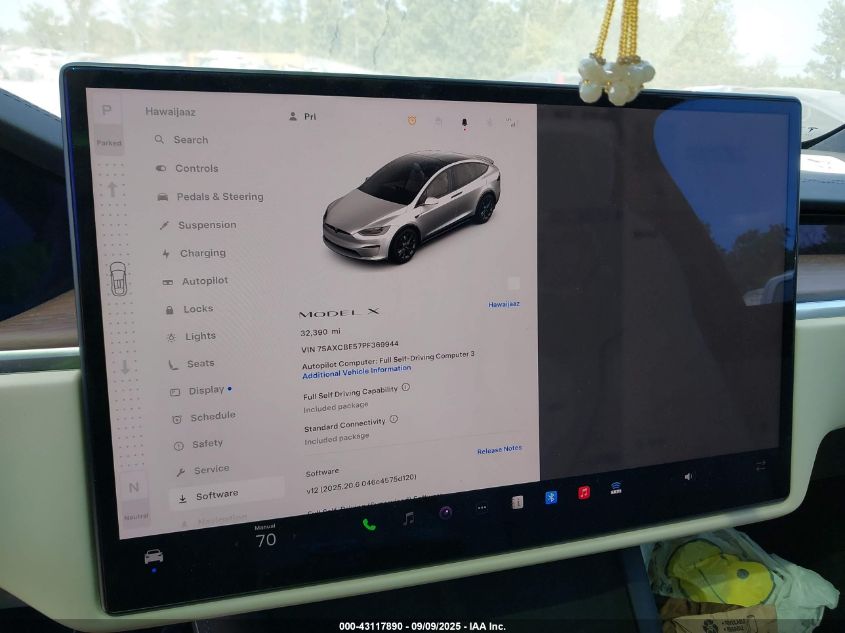 2023 Tesla Model X Dual Motor All-Wheel Drive/Standard Range VIN: 7SAXCBE57PF369944 Lot: 43117890