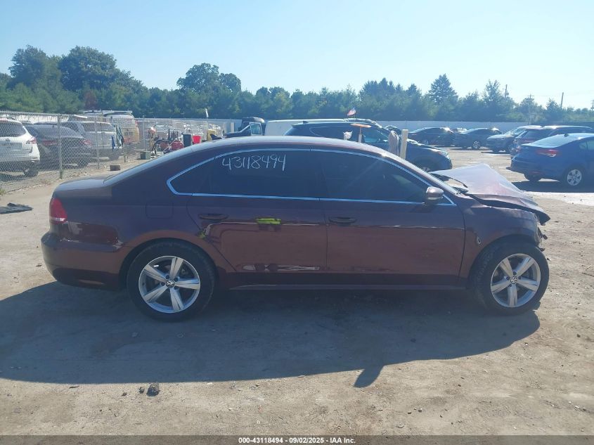 2012 Volkswagen Passat 2.5L Se VIN: 1VWBH7A38CC076178 Lot: 43118494