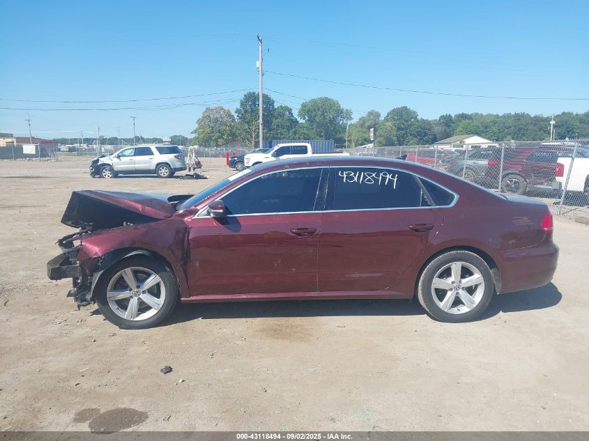 2012 Volkswagen Passat 2.5L Se VIN: 1VWBH7A38CC076178 Lot: 43118494