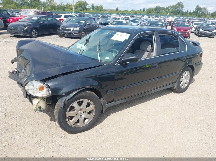 1999 Honda Civic Ex black sedan gasoline 1HGEJ8642XL060156 photo #3