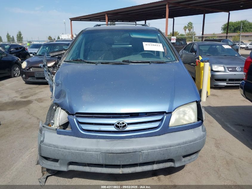 2001 Toyota Sienna Le VIN: 4T3ZF13C81U383832 Lot: 43118822
