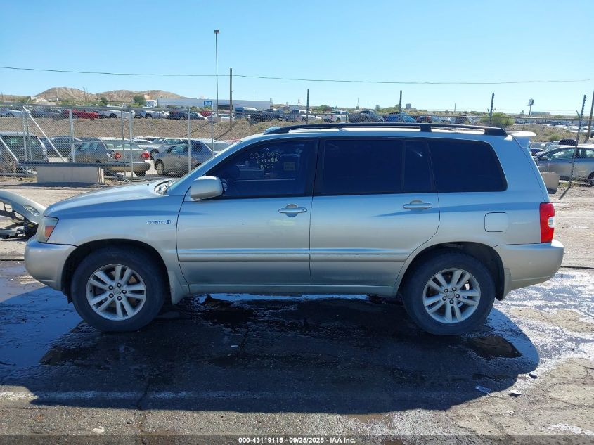 2006 Toyota Highlander Hybrid V6 VIN: JTEEW21A060023063 Lot: 43119115