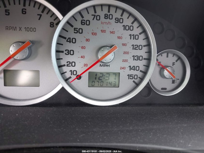 2002 Mercury Cougar V6 VIN: 1ZWHT61L925615280 Lot: 43119181