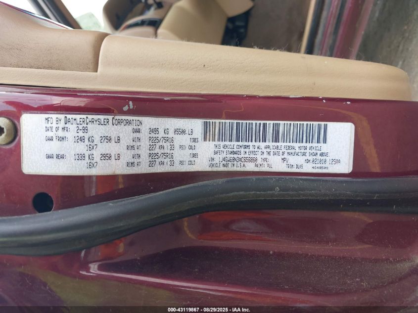 1999 Jeep Grand Cherokee Limited VIN: 1J4GW68N3XC656860 Lot: 43119867