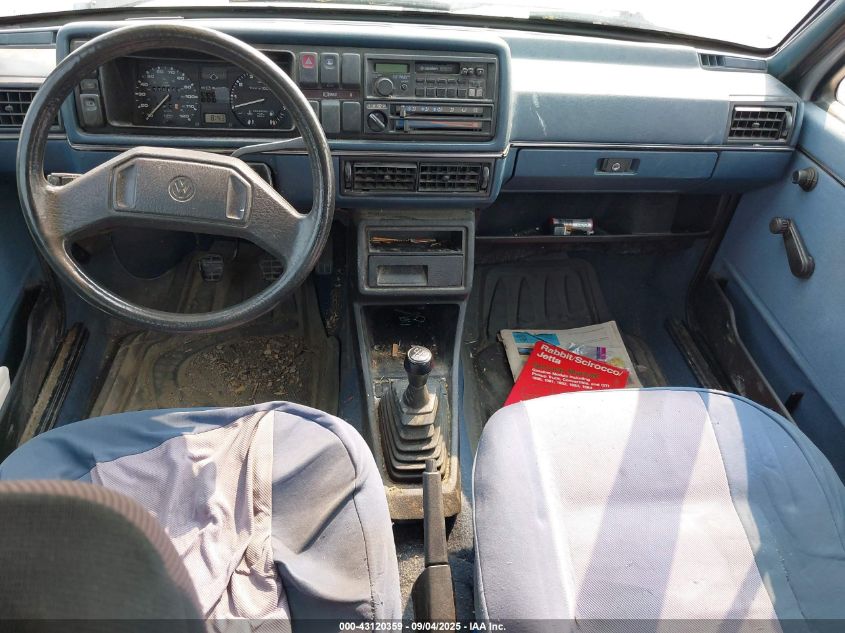 1986 Volkswagen Jetta Deluxe VIN: WVWGA0169GW626328 Lot: 43120359