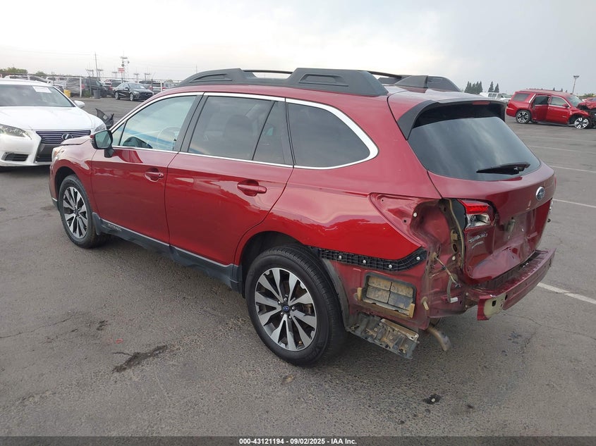 2017 Subaru Outback 3.6 3.6r Limited Red Lot 111043121194 Vin 4S4BSENC1H3410704
