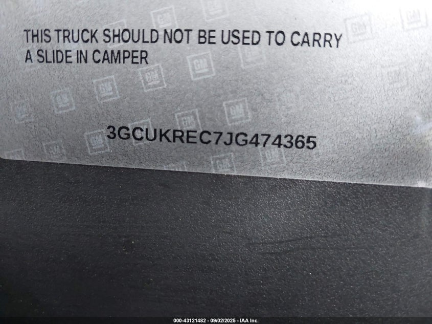 2018 Chevrolet Silverado 1500 2Lt VIN: 3GCUKREC7JG474365 Lot: 43428536