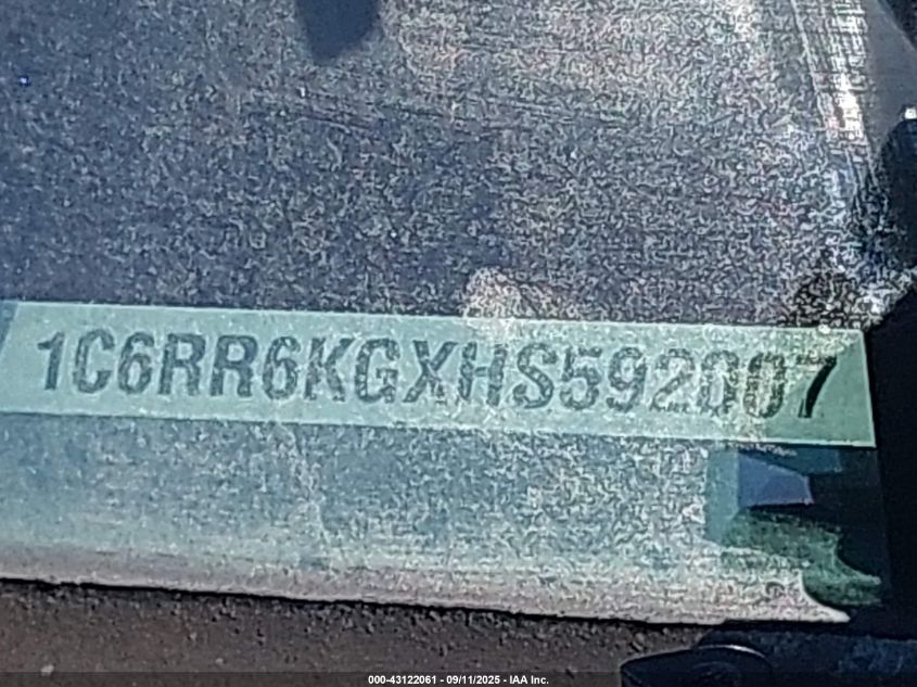 2017 Ram 1500 Express 4X2 5'7 Box VIN: 1C6RR6KGXHS592007 Lot: 43122061