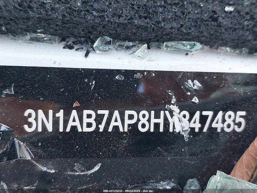 2017 Nissan Sentra Sv VIN: 3N1AB7AP8HY347485 Lot: 43123233