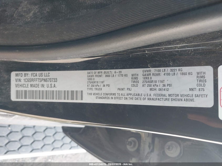 2023 RAM 1500 BIG HORN  4X4 5'7 BOX - 1C6SRFFT5PN670733